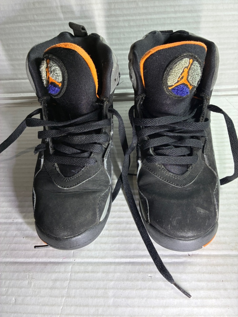 Jordan Nike Black and Orange Youth Basketball Shoes USED SKU 305368-043